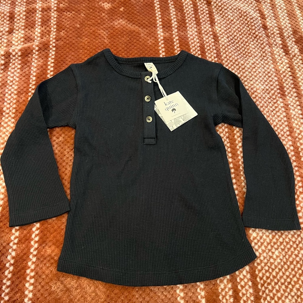 Kate Quinn Black Thermal Henley LS